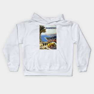 San Remo, Italy - Vintage Travel Poster Design Kids Hoodie